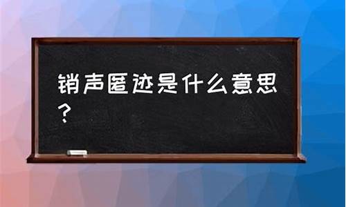 销声匿迹的意思_销声匿迹的意思解释